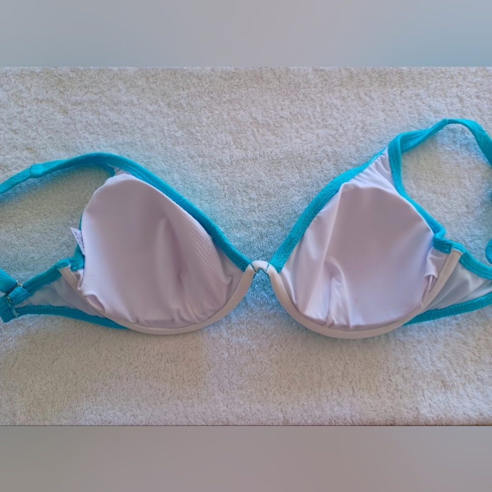 VENUS Turquoise Bikini Top, Size 32DDD/34DD/36D - Picture 11 of 13